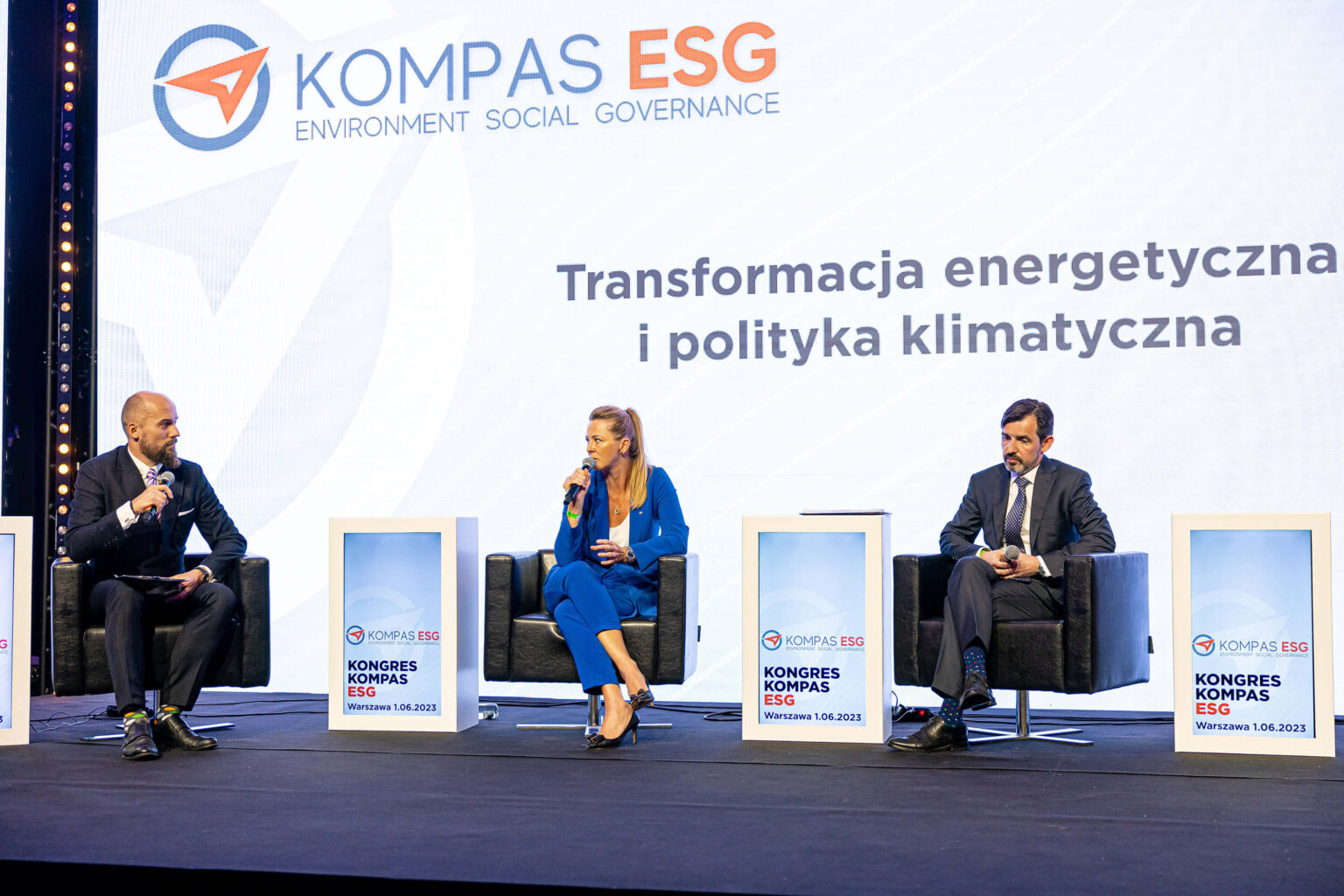 Iwona Waksmundzka-Olejniczak i Piotr Rowinski podczas Kongresu Kompas ESG rozmawiali o tym, jak przeprowadzić transformację energetyczną w mikro i makro skali.