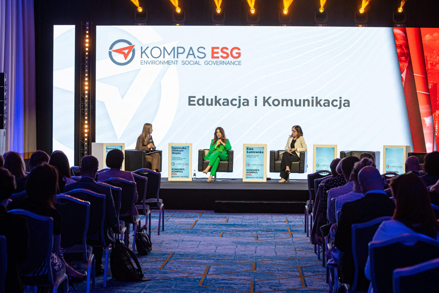 Ewa Łuniewska i Agnieszka Oleksyn – Wajda w trakcie Kongresu Kompas ESG.